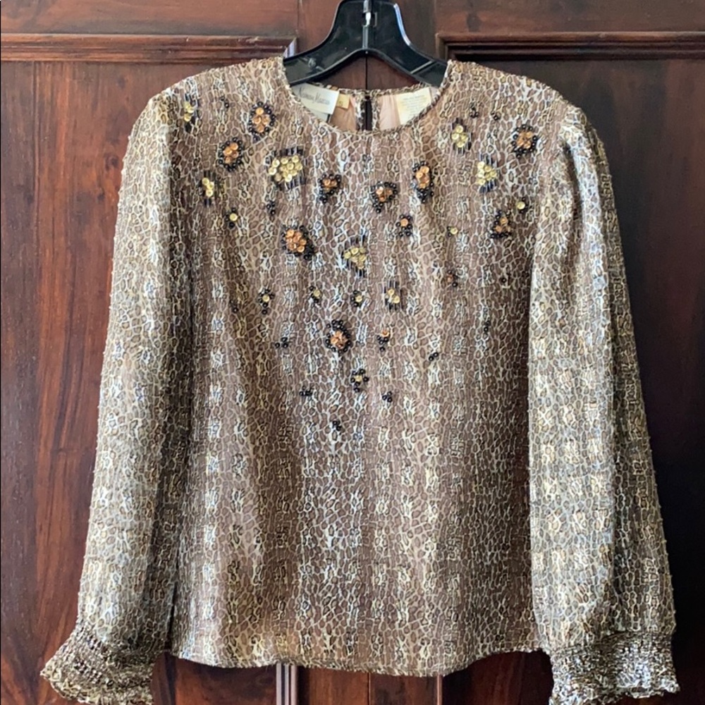 NEIMAN MARCUS - Vintage Leopard Print Top - S